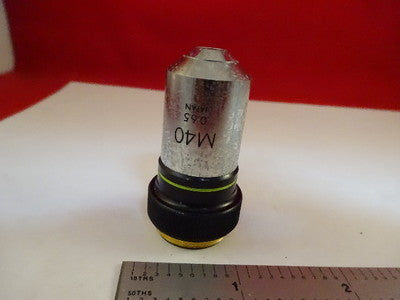 MICROSCOPE PART OLYMPUS JAPAN OBJECTIVE M40 40X OPTICS AS IS #21-A-14