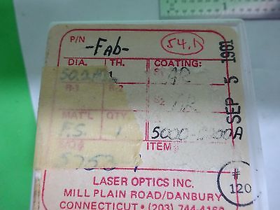 OPTICAL FLAT FUSED SILICA LASER OPTICS AS IS BIN#W9-E-24