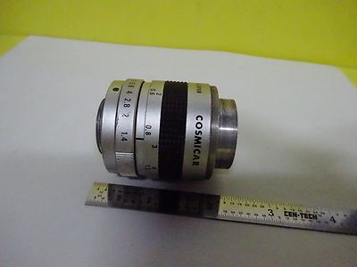 MICROSCOPE PART OPTICAL COSMICAR TV LENS 25 mm CAMERA OPTICS AS IS BIN#P7-03
