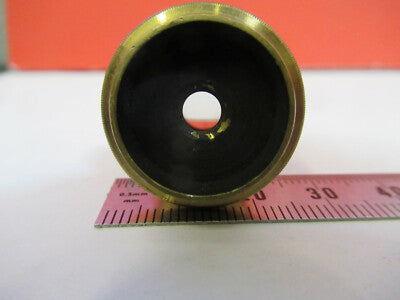 ANTIQUE BRASS LENS OPTICS OBJECTIVE MICROSCOPE PART LONDON AS PICTURED &87-FT-38