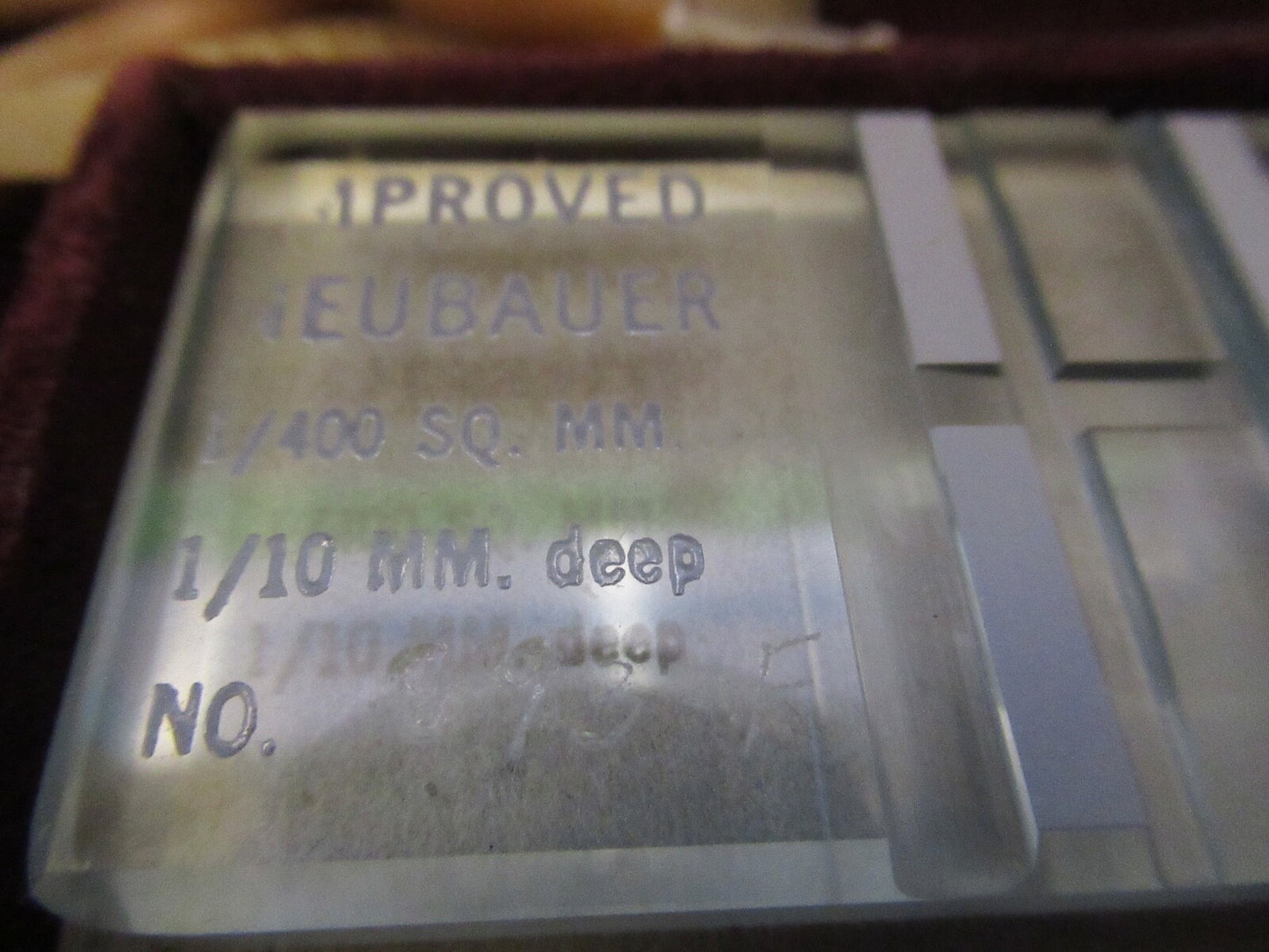 HEMACYTOMETER + NEUBAUER + PIPETTES MICROSCOPE PART AS PICTURED 18-FT-20