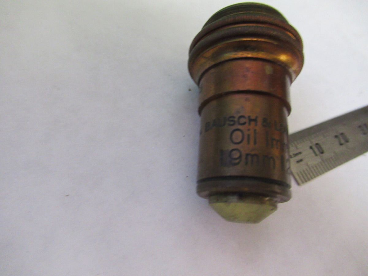 ANTIQUE BAUSCH LOMB BRASS OBJECTIVE 1.9mm MICROSCOPE PART AS PICTURED S7-A-31
