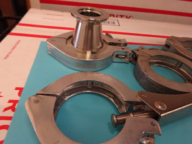 High Vacuum Clamps Fixtures Adapters Lot