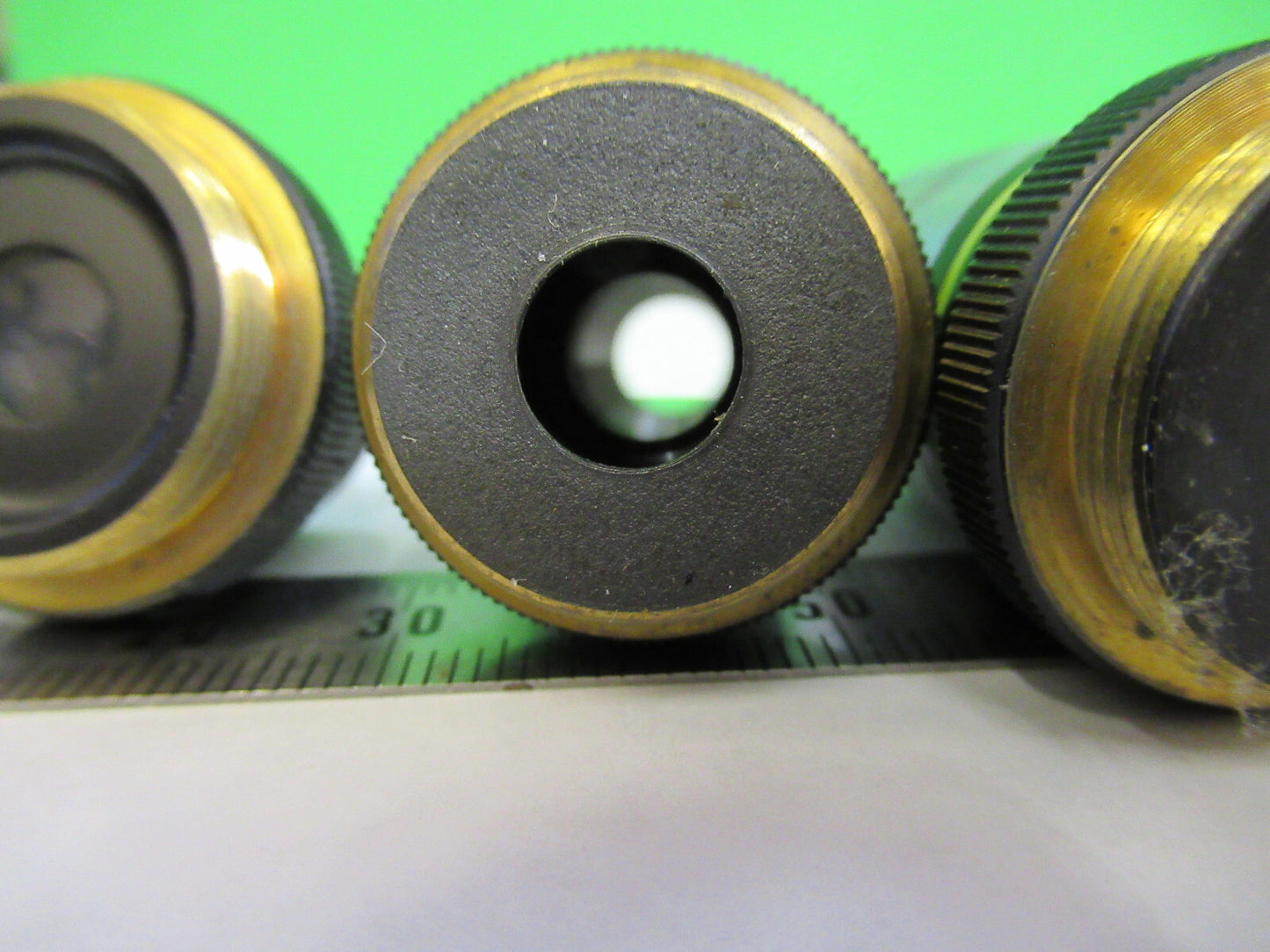 LOT OLYMPUS JAPAN OBJECTIVE 4X 10X 40X 100X MICROSCOPE PART AS PICTURED X4-A-29