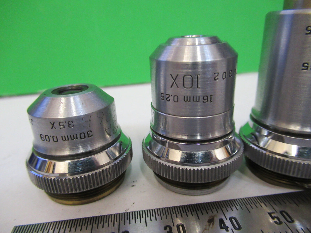 BAUSCH LOMB LOT OBJECTIVE 3.5X 10X 43X MICROSCOPE PART AS PICTURED G8-A-20