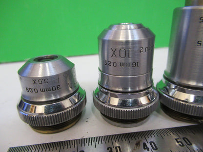 BAUSCH LOMB LOT OBJECTIVE 3.5X 10X 43X MICROSCOPE PART AS PICTURED G8-A-20