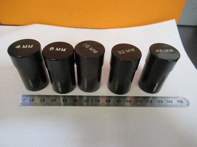 Lot Antique 5 Empty Objective Cans Spencer Lens Co. Microscope Part