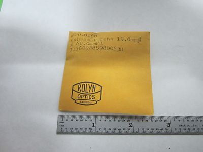 Optical Lens Achromat diameter 19 mm Focal length Fl 60 mm Laser Optics