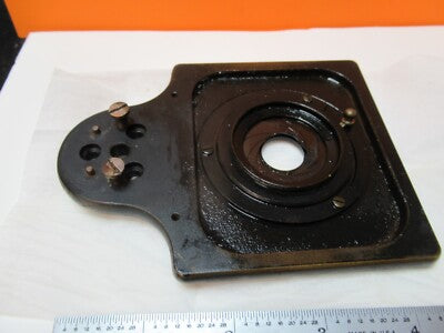 ANTIQUE BAUSCH LOMB BRASS STAGE 1890's MICROSCOPE PART AS PICTURED &17-A-66