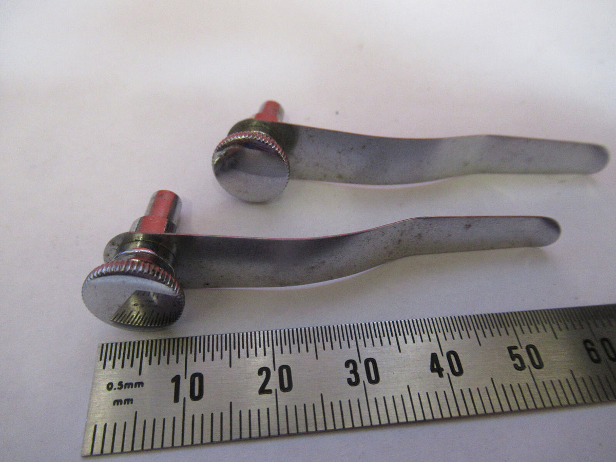 Vintage Pair Clips Spencer Lens Co. American Optical Co. Stage Microscope Part