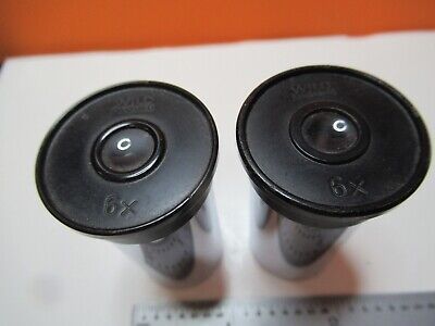 PAIR WILD HEERBRUGG EYEPIECE 6X OCULAR OPTICS MICROSCOPE AS PICTURED &16-B-25