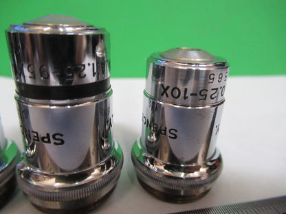 Lot Spencer Lens Co. Objective 10X 44X 95X Microscope Part Optics American Optical Co