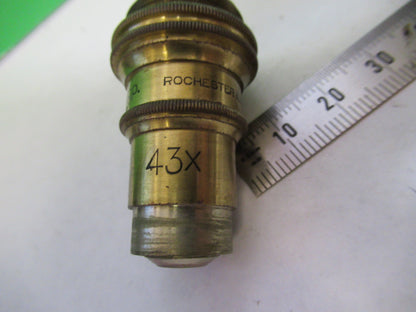 OBJECTIVE ANTIQUE BAUSCH LOMB 43X OPTICS MICROSCOPE PART AS PICTURED X2-A-95