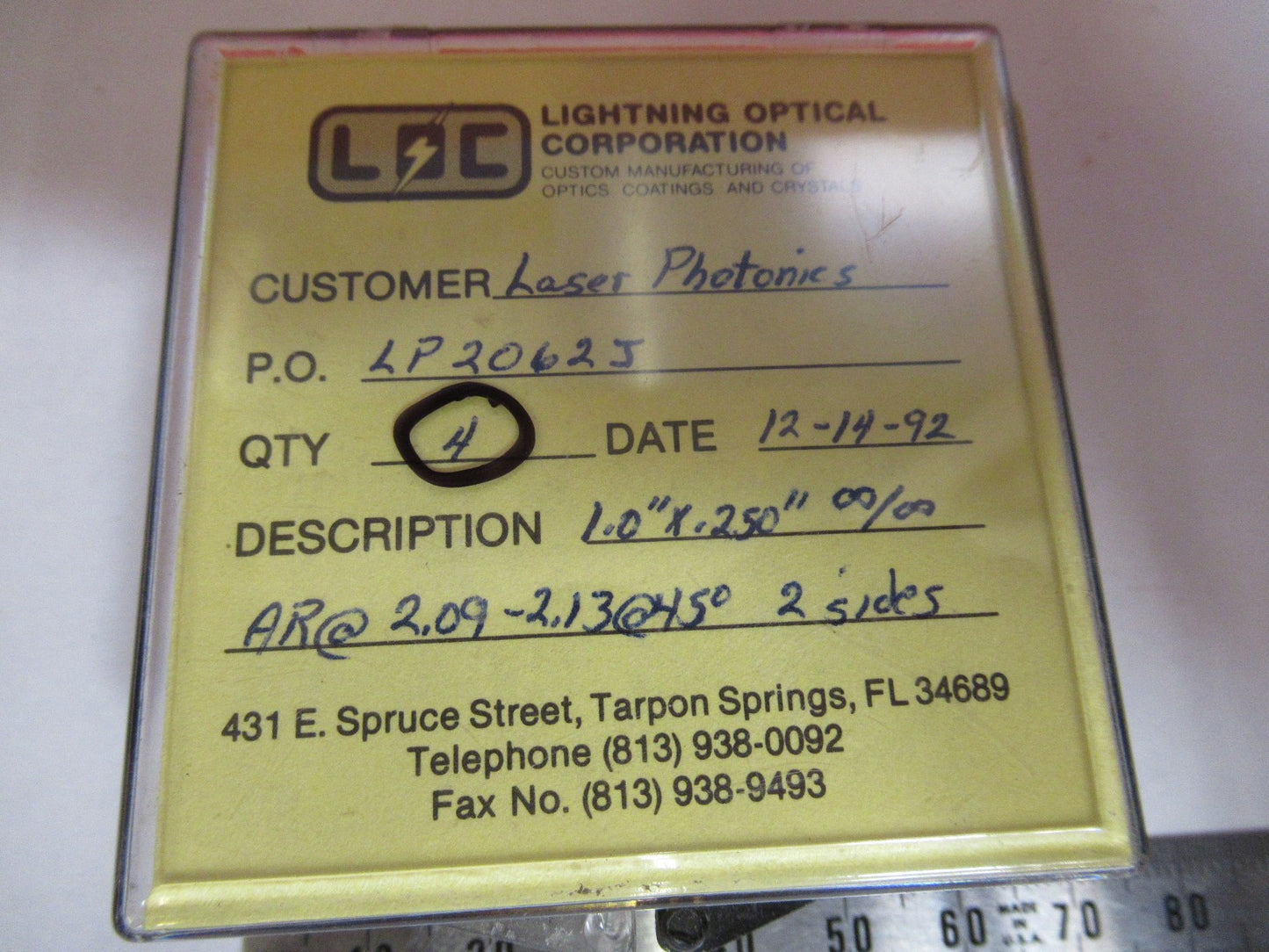 OPTICAL LENS LOT LASER OPTICS AS PICTURED T7-A-70