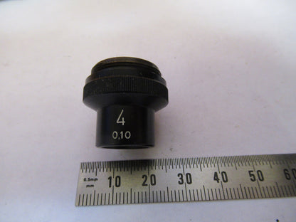 WILD M11 SWISS HEERBRUGG OBJECTIVE 4X LENS MICROSCOPE PART AS PICTURED 72-C-14