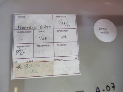 HOETRON MASK PHOTOLITHOGRAPHY VINTAGE COMPONENTS AS PICTURED T1-A-07