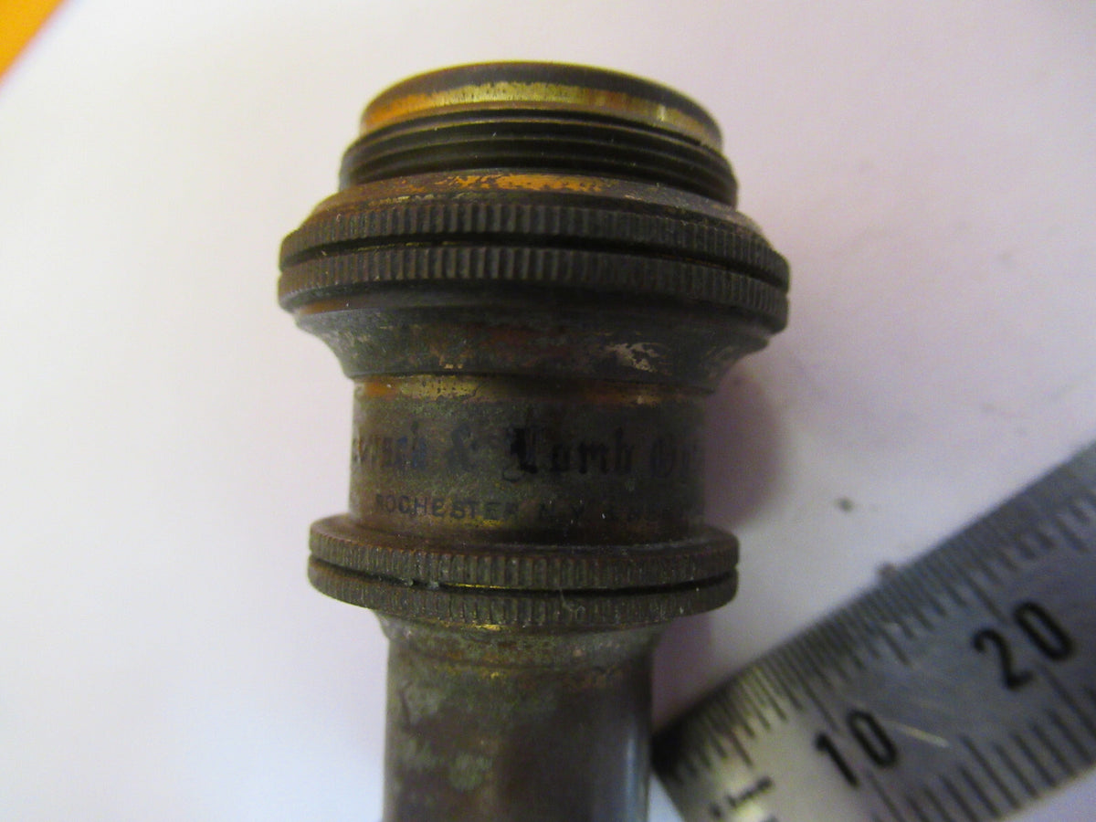 ANTIQUE  BRASS BAUSCH LOMB OBJECTIVE 1/6 MICROSCOPE PART AS PICTURED S4-B-38