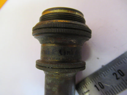 ANTIQUE  BRASS BAUSCH LOMB OBJECTIVE 1/6 MICROSCOPE PART AS PICTURED S4-B-38