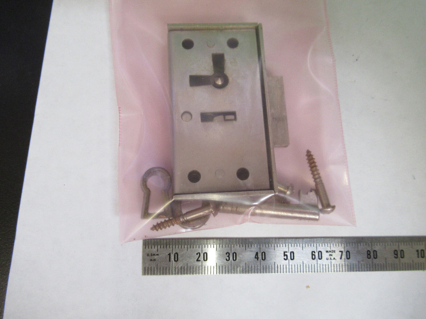 STEINDORFF LOCK + KEY for wood cabinet MICROSCOPE PART AS PICTURED S1-B-96
