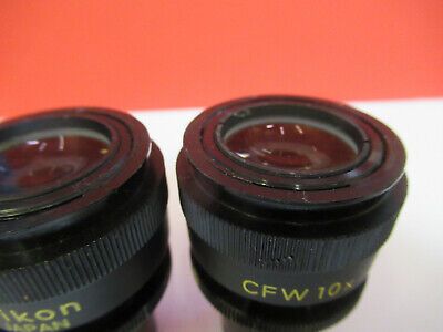 PAIR NIKON CFW 10X JAPAN EYEPIECE MICROSCOPE PART AS PICTURED &B6-A-40