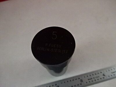 EMPTY ANTIQUE MICROSCOPE OBJECTIVE CONTAINER R. FUESS BERLIN 5 AS IS #Q5-A-03