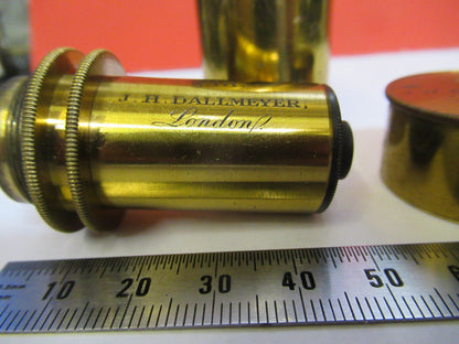 RARE ANTIQUE BRASS JH DALLMEYER LONDON 2/3" OBJECTIVE MICROSCOPE AS PIC &F8-A-02
