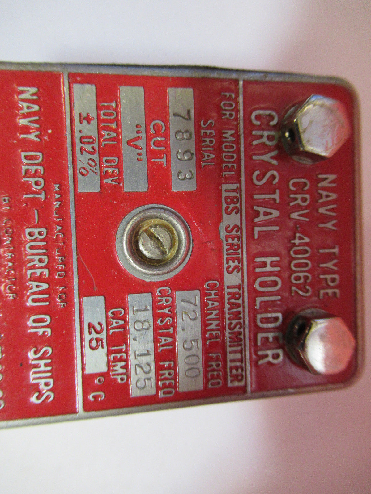 Navy Type Quartz Crystal CRV-40062 Rca Antique