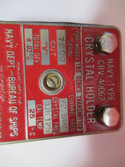 Navy Type Quartz Crystal CRV-40062 Rca Antique