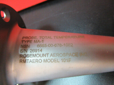 Aircraft Rosemount Aerospace 101F MA-1 Nsn 6685-00-678-1082 Probe Temperature