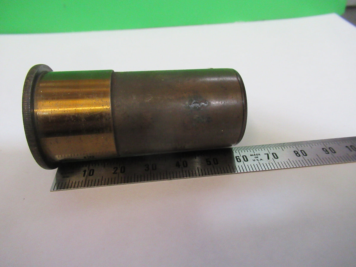 ANTIQUE BRASS LENS OCULAR EYEPIECE OPTICS MICROSCOPE PART AS PICTURED P2-B-33