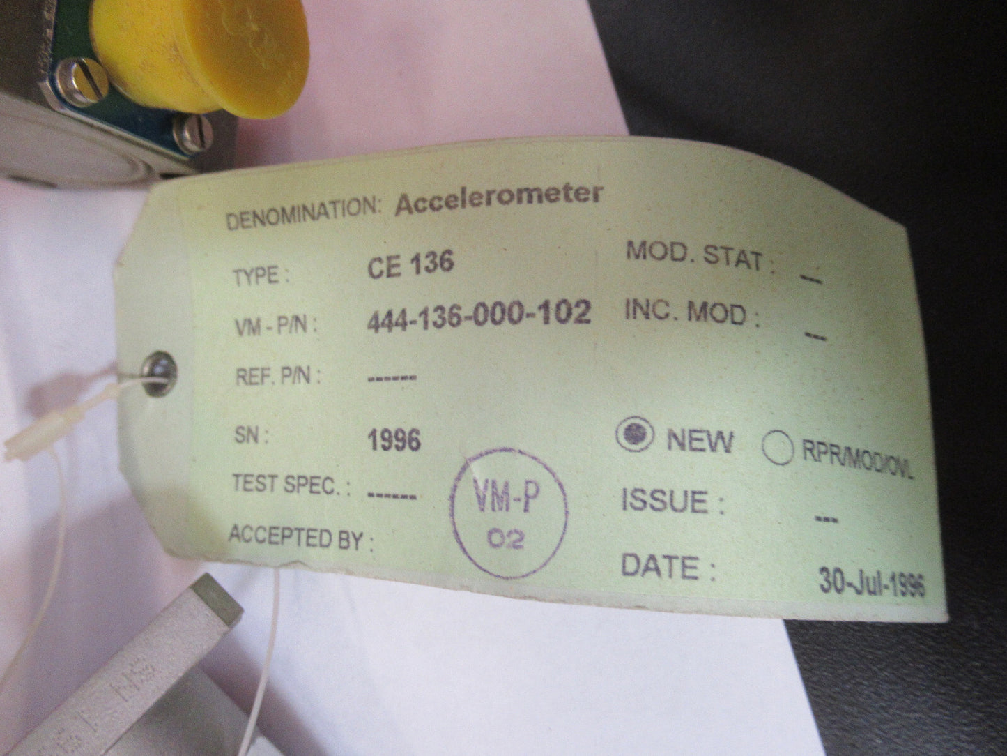 MEGGITT VIBRO-METER CE 136 444-136-000-102 ATEX ACCELEROMETER AS PICTURED S6-A-7