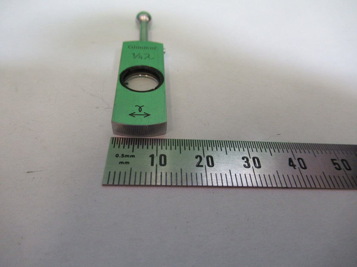 LEITZ WETZLAR POL SLIDE 1/4 LAMBDA GLIMMER MICROSCOPE PART AS PICTURED P2-B-16B