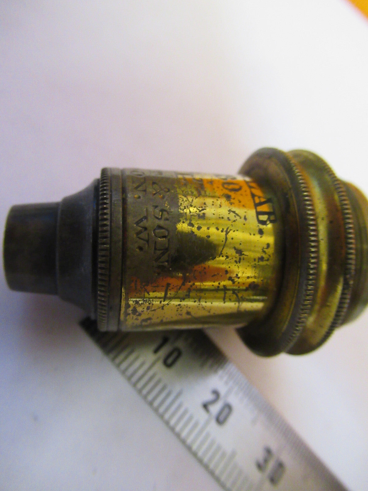 ANTIQUE SWIFT LONDON LENS BRASS OBJECTIVE MICROSCOPE AS PICTURED 47-FD-05