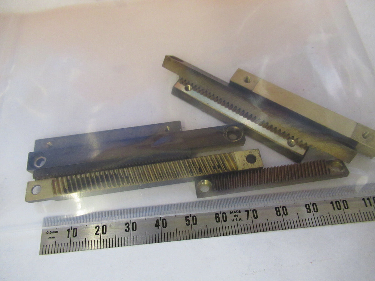 LOT WILD HEERBRUGG M20 BRASS LINEAR GEAR TEETH MICROSCOPE PART AS PIC &W3-B-73