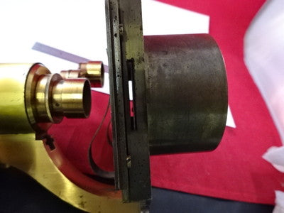 Antique Brass Rare Microscope Part Lens Tubus Stage Optics