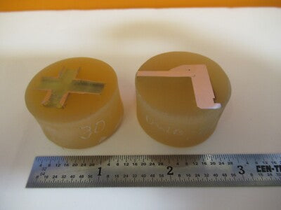 Lot 2 ea METALLOGRAPHIC METAL CROSS SECTION SPECIMEN MICROSCOPY SAMPLE &A7-A-21