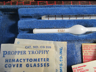 Vintage Propper Trophy Hemacytometer Blood Pipettes Lot