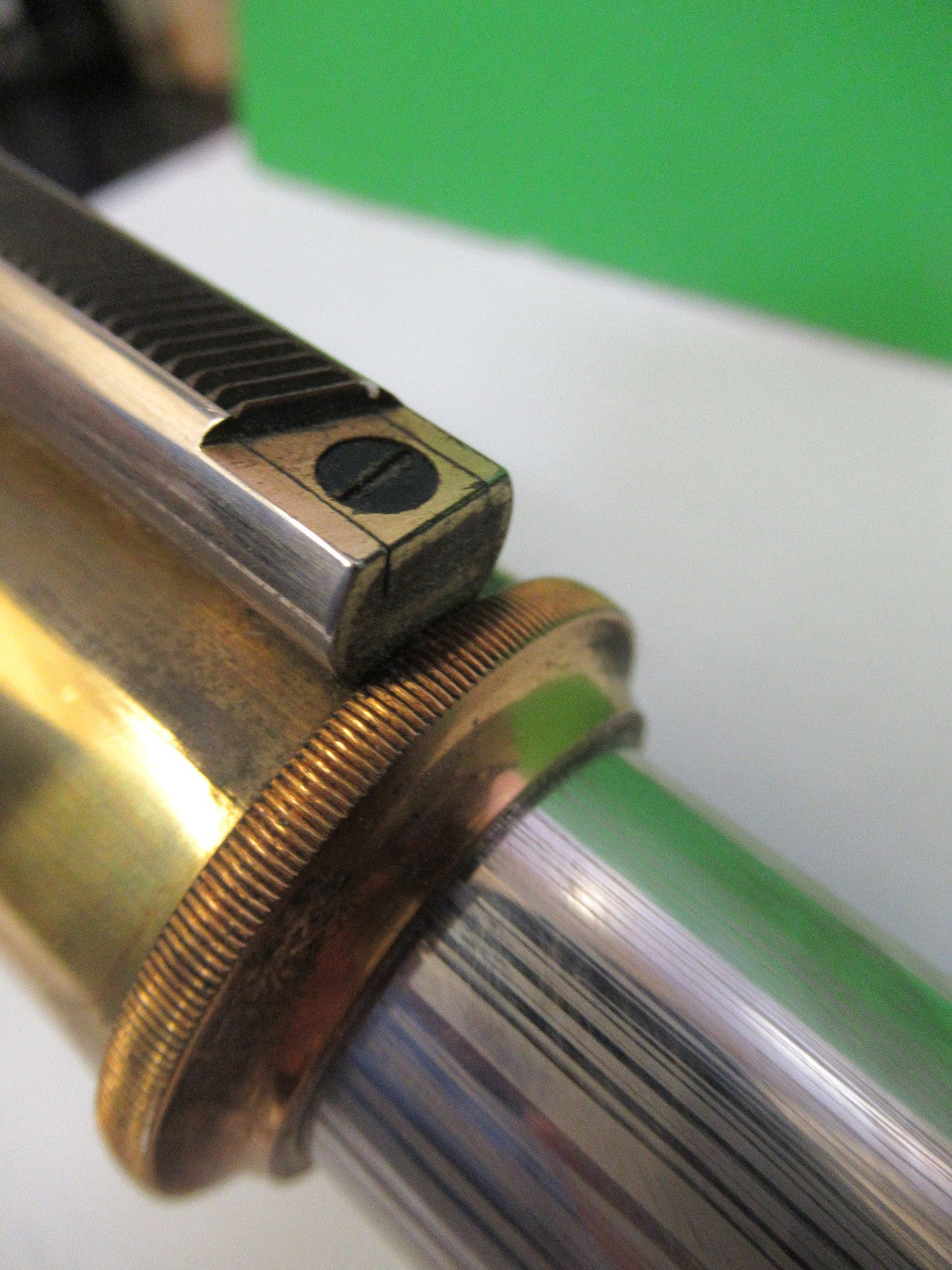 ANTIQUE BRASS LEITZ GERMANY TUBUS NOSEPIECE MICROSCOPE PART AS PICTURED V3-A-34