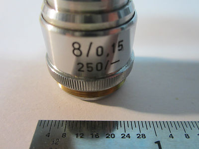 MICROSCOPE PART OBJECTIVE REICHERT AUSTRIA 8X OPTICS BIN#24-57-3