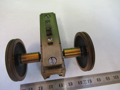 ANTIQUE BAUSCH LOMB MACRO STAGE KNOBS BRASS MICROSCOPE PART AS PICTURED S1-B-11