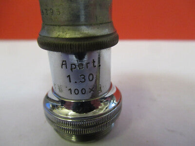 FOR PARTS ERNST LEITZ OBJECTIVE "1/12"  MICROSCOPE PART AS PICTURED &Q3-B-71