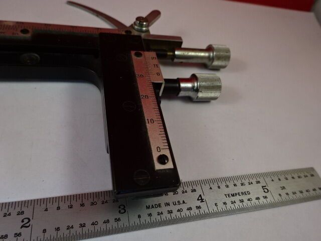 STAGE MICROMETER JAPAN CLIPS MICROSCOPE PART AS IS &33-A-77