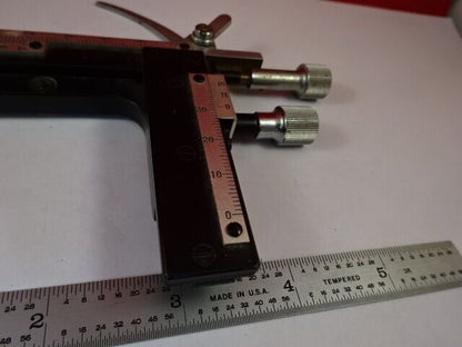 STAGE MICROMETER JAPAN CLIPS MICROSCOPE PART AS IS &33-A-77