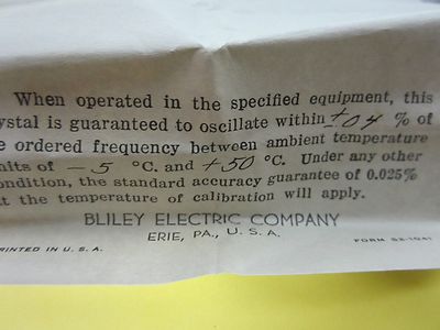 BLILEY MC7 QUARTZ CRYSTAL FREQUENCY CONTROL RADIO ORIGINAL BOX #E2-17