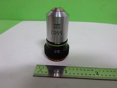 MICROSCOPE PART OBJECTIVE OLYMPUS JAPAN M40 40X OPTICS AS IS BIN#Y3-H-09
