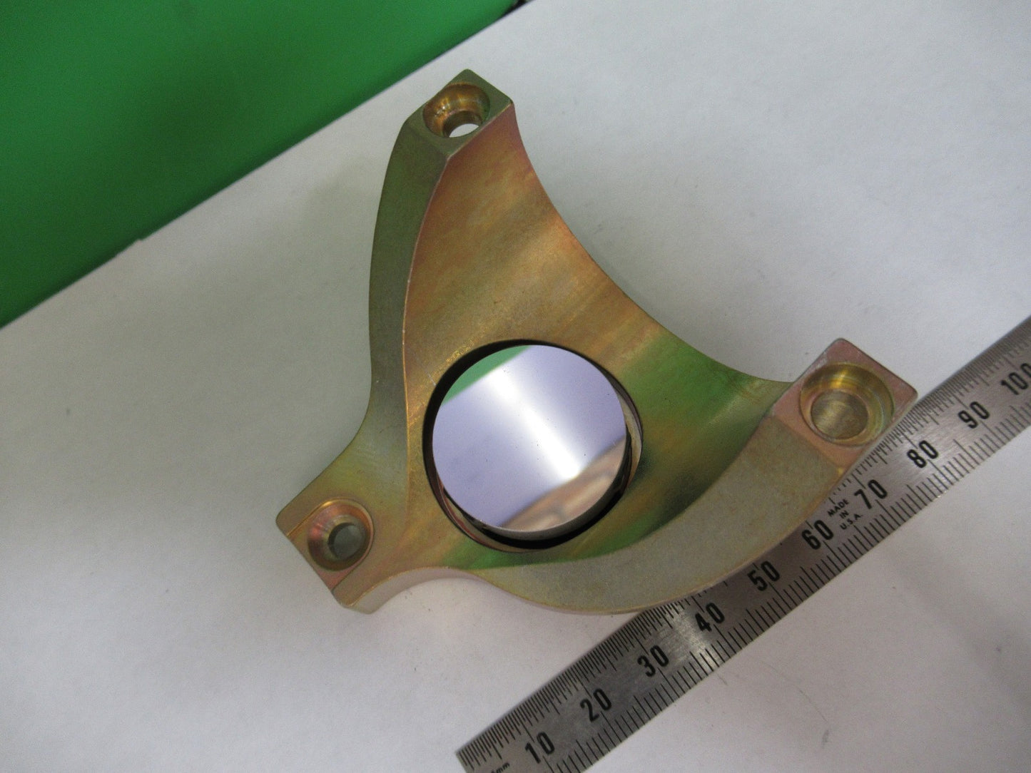OLYMPUS JAPAN MOUNTED GLASS FLAT MIRROR MICROSCOPE PART AS PICTURED T4-A-29