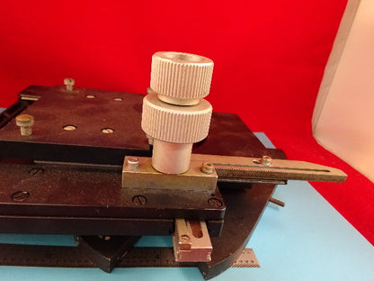 LEITZ GERMANY WAFER INSPECTION STAGE TABLE MICROMETER MICROSCOPE PART&TC-4-B