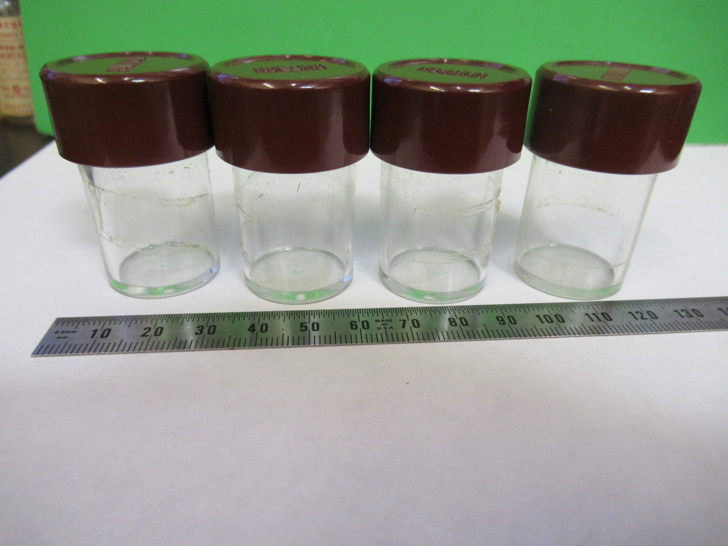 LOT EMPTY PLASTIC OBJECTIVE CANS UNITRON  MICROSCOPE PART AS PICTURED U8-A-06