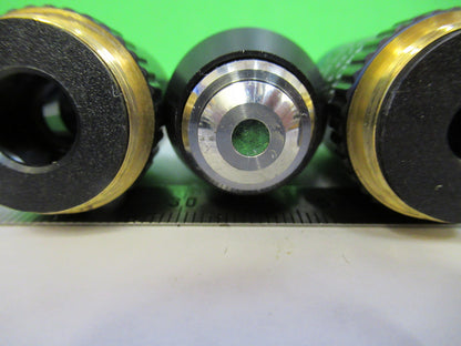 LEICA LOT 40X 10X 4X MICROSCOPE PART OBJECTIVE AS PICTURED X9-B-67
