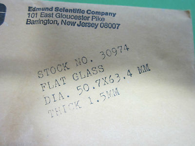 OPTICAL FLAT GLASS CUT CORNERS LASER OPTICS BIN#8M